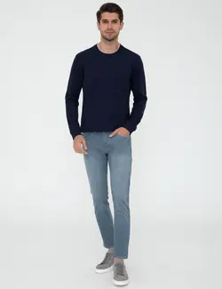 شلوار جین جذب مردانه آبی پیرکاردین