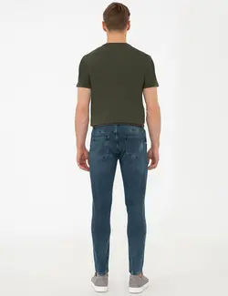 شلوار جین جذب مردانه آبی تیره پیرکاردین