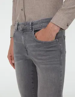 شلوار جین جذب مردانه خاکستری تیره پیرکاردین