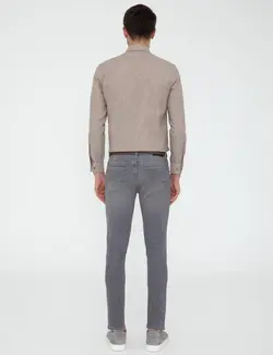 شلوار جین جذب مردانه خاکستری تیره پیرکاردین