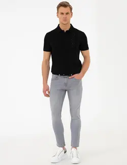 شلوار جین جذب مردانه خاکستری پیرکاردین