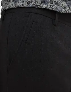 شلوار کتان جذب مردانه سرمه ای روشن پیرکاردین