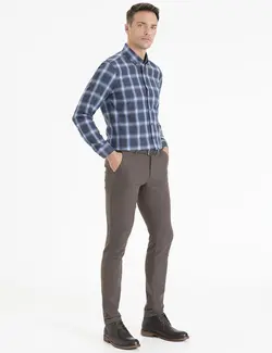 شلوار کتان جذب مردانه خاکی پیرکاردین