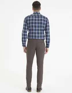 شلوار کتان جذب مردانه خاکی پیرکاردین