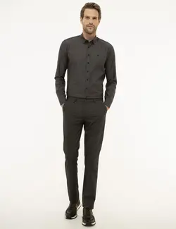 شلوار کتان جذب مردانه قهوه ای پیرکاردین