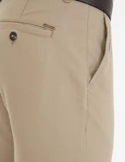 شلوار کتان جذب مردانه بژ پیرکاردین