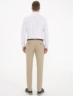 شلوار کتان جذب مردانه بژ پیرکاردین