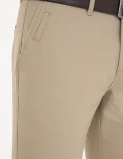 شلوار کتان جذب مردانه بژ پیرکاردین