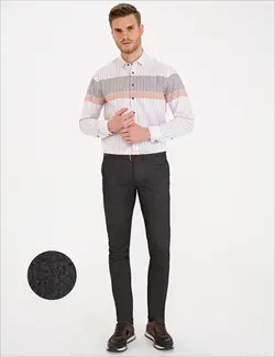 شلوار کتان جذب مردانه خاکستری پیرکاردین