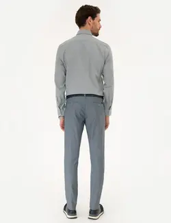 شلوار کتان جذب مردانه سرمه ای پیرکاردین