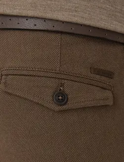 شلوار کتان جذب مردانه قهوه ای روشن پیرکاردین