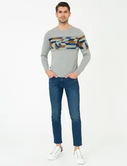 شلوار جین جذب مردانه نیلی پیرکاردین