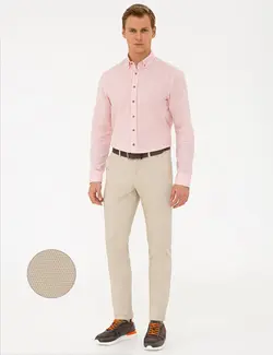 شلوار کتان جذب مردانه بژ پیرکاردین