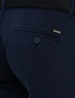 شلوار کتان جذب مردانه سرمه ای پیرکاردین