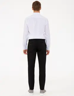 شلوار کتان جذب مردانه سیاه پیرکاردین