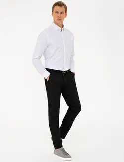 شلوار کتان جذب مردانه سیاه پیرکاردین