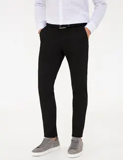 شلوار کتان جذب مردانه سیاه پیرکاردین