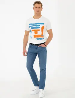 شلوار جین Straight Fit مردانه آبی پیرکاردین