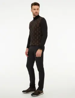 شلوار کتان جذب مردانه سیاه پیرکاردین