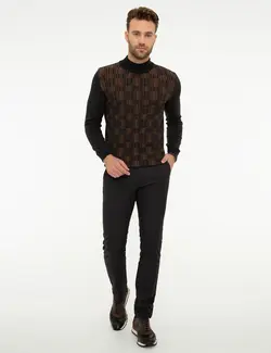 شلوار کتان جذب مردانه سیاه پیرکاردین