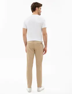 شلوار کتان جذب مردانه شتری پیرکاردین