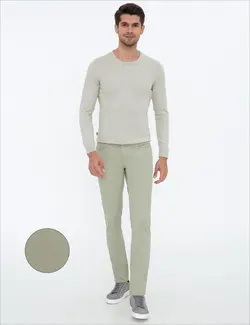 شلوار کتان جذب مردانه سبز پیرکاردین