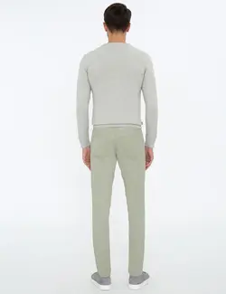 شلوار کتان جذب مردانه سبز پیرکاردین