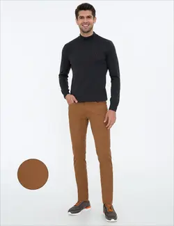 شلوار کتان جذب مردانه خاکی پیرکاردین