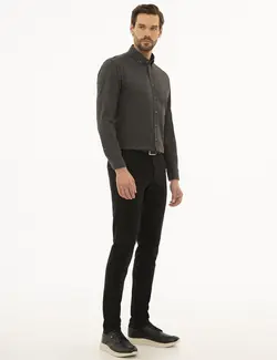 شلوار کتان جذب مردانه سیاه پیرکاردین