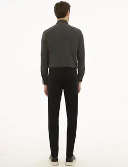 شلوار کتان جذب مردانه سیاه پیرکاردین