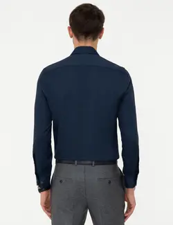 پیراهن آستین بلند مردانه سرمه ای پیرکاردین