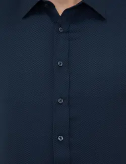 پیراهن آستین بلند مردانه سرمه ای پیرکاردین