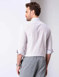 پیراهن آستین بلند مردانه قهوه ای پیرکاردین