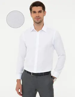 پیراهن آستین بلند مردانه سفید پیرکاردین