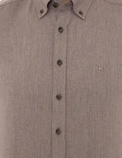 پیراهن آستین بلند مردانه قهوه ای روشن پیرکاردین