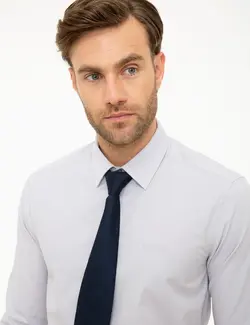 پیراهن آستین بلند مردانه خاکستری روشن پیرکاردین