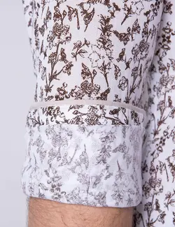 پیراهن آستین بلند مردانه قهوه ای پیرکاردین