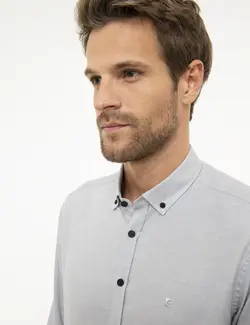 پیراهن آستین بلند مردانه خاکستری پیرکاردین