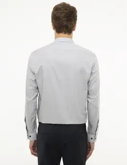 پیراهن آستین بلند مردانه خاکستری پیرکاردین