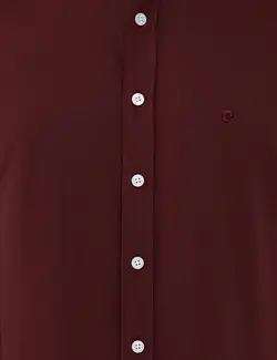 پیراهن آستین بلند مردانه زرشکی پیرکاردین