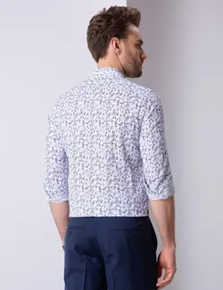 پیراهن آستین بلند مردانه آبی پیرکاردین