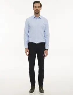 پیراهن آستین بلند مردانه آبی روشن پیرکاردین