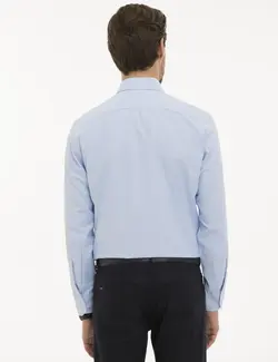 پیراهن آستین بلند مردانه آبی روشن پیرکاردین