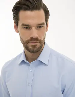 پیراهن آستین بلند مردانه آبی روشن پیرکاردین