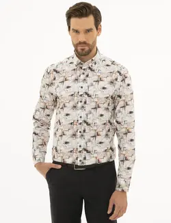 پیراهن آستین بلند مردانه کبریتی پیرکاردین