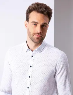 پیراهن آستین بلند مردانه آبی پیرکاردین