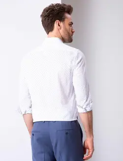 پیراهن آستین بلند مردانه آبی پیرکاردین