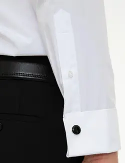 پیراهن آستین بلند مردانه سفید پیرکاردین