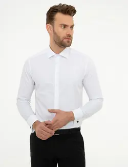 پیراهن آستین بلند مردانه سفید پیرکاردین