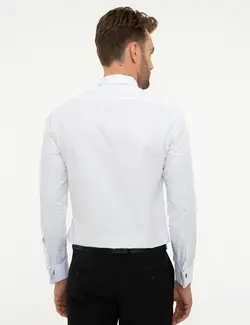 پیراهن آستین بلند مردانه سفید پیرکاردین